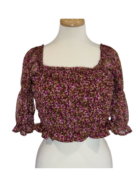 Sadie & Sage floral smocked top, NWT